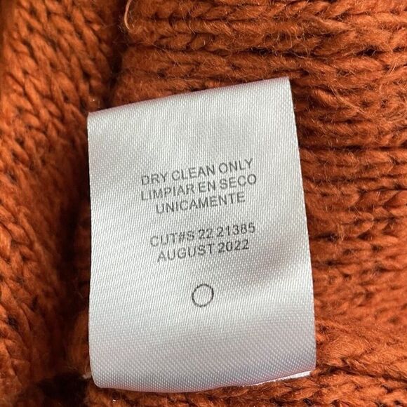 PAMELA LOVE Sweater Dress Womens XS Orange Fringe Long Sleeve Knit Midi Lined - Picture 9 of 11